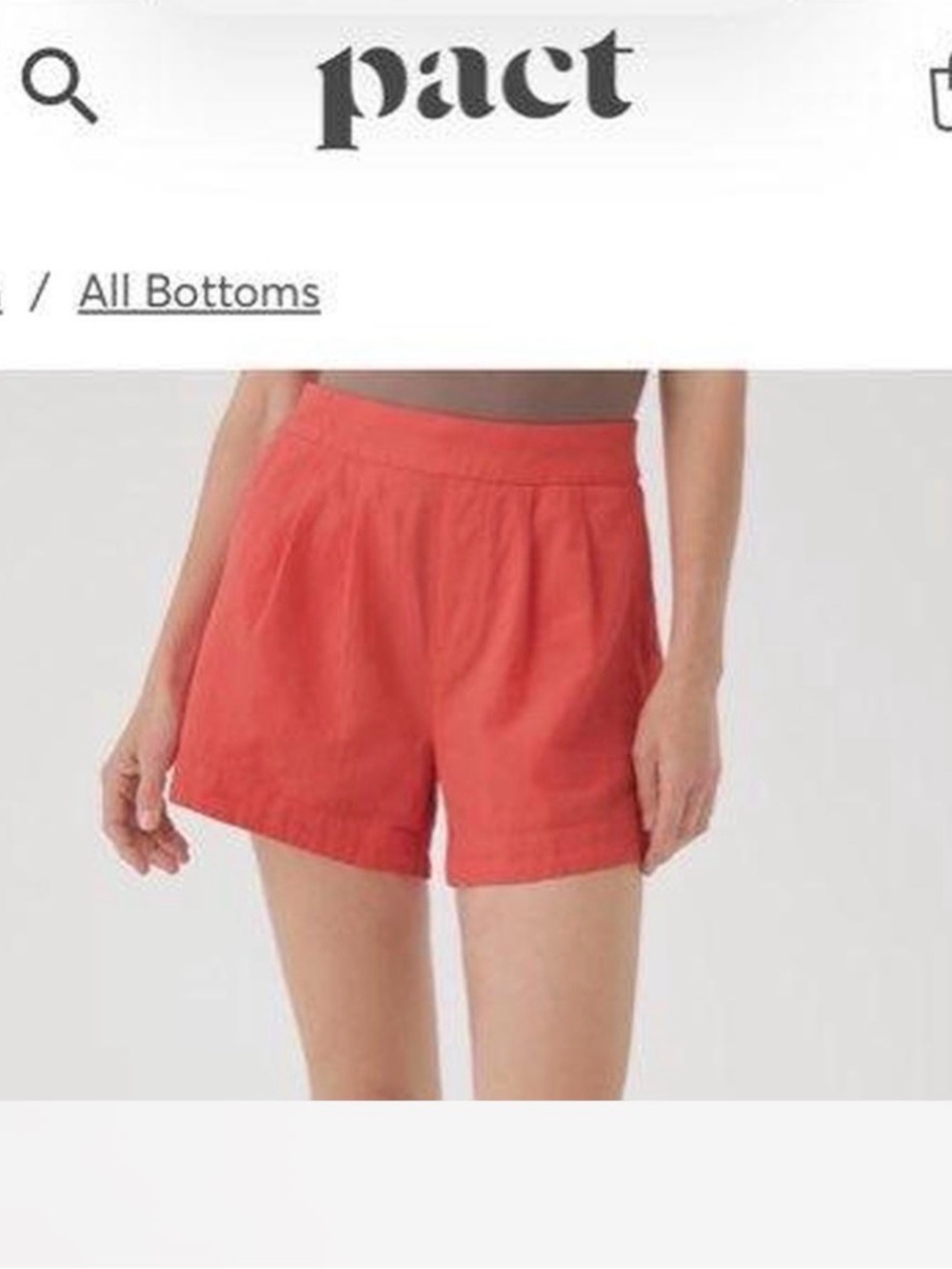 Pact Canopy Linen Blend Pleated Shorts- XXL
